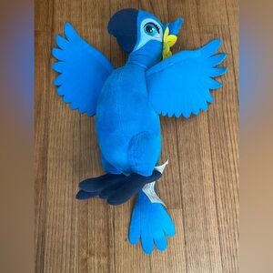 Kids Vibrant Blue Parrot Jewel Rio 2 Stuffed Animal with flower accessory